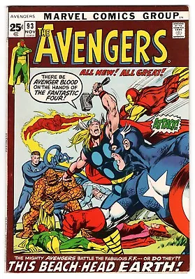 Buy Avengers Vol 1 No 93 Nov 1971 (VFN-) (7.5) Marvel, Neal Adams, Kree-Skrull War • 87.99£