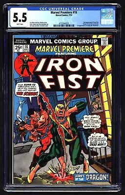 Buy MARVEL PREMIERE #16 CGC 5.5 | Marvel 1974 | 2nd App & Origin Cont. Of IRON FIST! • 53.65£