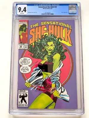 Buy SENSATIONAL SHE-HULK #43 CGC 9.4 (1992) NM WP Classic John Byrne Cover • 46.65£