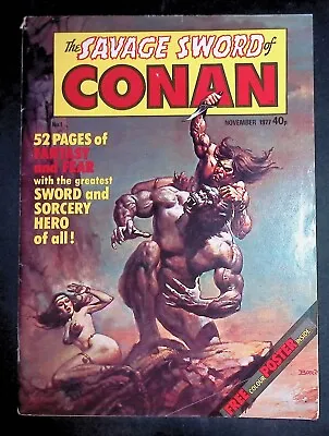 Buy The Savage Sword Of Conan #1 Bronze Age Marvel Comics With Poster F- • 69.99£