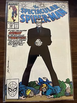 Buy SPECTACULAR SPIDER-MAN #139 Origin Of Tombstone MARVEL COMICS 1988 Key Issue • 3£