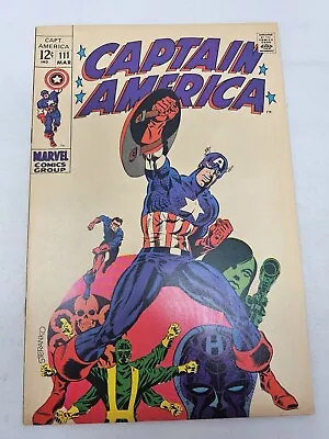Buy CAPTAIN AMERICA #111- Classic Steranko Marvel 1969 Red Skull Bucky 8.5-9.0 • 157.86£