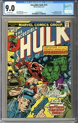 Buy Incredible Hulk #172 CGC 9.0 • 139.88£