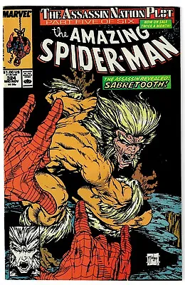 Buy Amazing Spider-Man #324 VF+ Condition 'Sabretooth Appearance' (Marvel, Nov 1989) • 7.12£