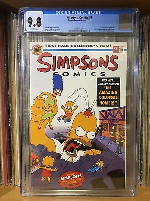 Buy SIMPSONS COMICS 1 CGC 9.8 White Pages - Bongo 93 - Homer Marge Lisa Maggie Bart • 206.52£