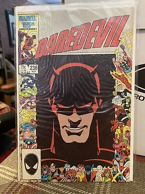 Buy Daredevil #236 (1986) 8.5 VF Marvel Comic Book Anniversary Border Cover Widow • 10£