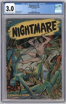 Buy Nightmare #13 CGC 3.0 (St. John, 8/1954) Matt Baker Cover • 473.57£