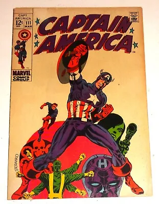 Buy Captain America #111 Steranko Classic Awesome Cover 8.0-9.0 But Loose Centerfold • 52.55£