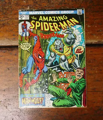Buy Amazing Spider-Man #124 1973 Stan Lee Gil Kane 1st Man Wolf Lower Grade • 51.41£