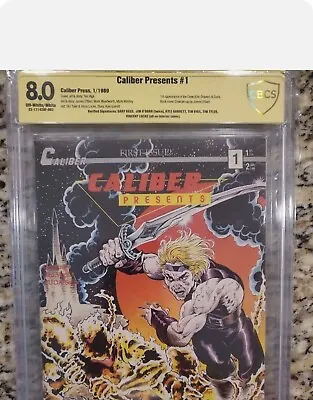 Buy Caliber Presents #1 (1989). Signed 7x!! 1st Appearance The Crow (Eric Draven) • 639.61£