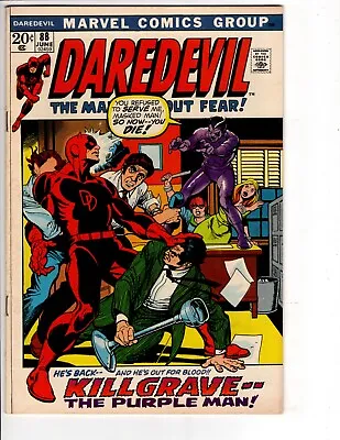 Buy DAREDEVIL #88 Bronze Age Comic KEY Black Widow Origin, 1st Mr. Fear 1972 VF • 23.71£