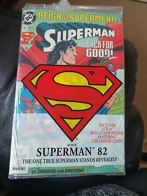 Buy Reign Of The Supermen! - Superman #82 Oct 93 NEW & SEALED With Poster DC Comics • 4£