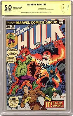 Buy Incredible Hulk #166 CBCS 5.0 SS Thomas/Ferrigno 1973 22-0692A42-277 • 159.90£