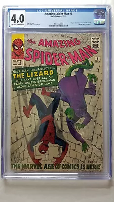 Buy Amazing Spider-Man #6 CGC 4.0 VG          1st Appearance Lizard • 803.15£