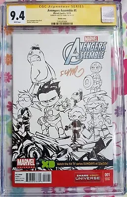 Buy RARE Avengers Assemble #1 Signed Skottie Young 1:75 Sketch Variant CGC 9.4 SS NM • 5,995£