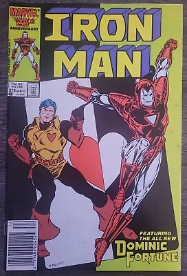 Buy IRON MAN #213 - Key Reintro Dominic Fortune - Marvel Comics - Newsstand Variant • 6.32£