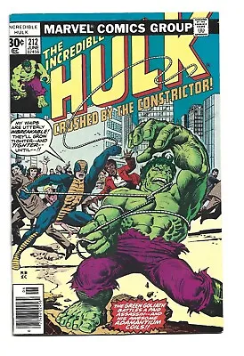 Buy Incredible Hulk #212, VF- 7.5, 1st Appearance Constrictor • 13.43£