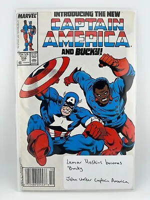 Buy Captain America #334 1st Lemar Hoskins As Bucky 1987 Marvel Comics Newsstand • 3.95£
