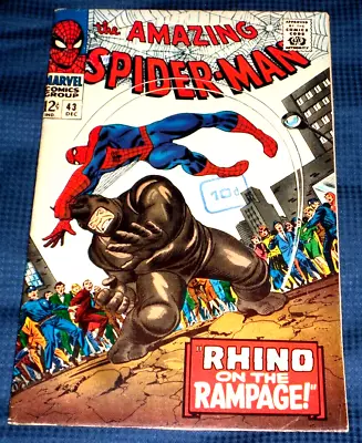 Buy Amazing Spider Man - 43# Rhino On The Rampage - Cents Copy _ And Is A Good Read • 139.99£