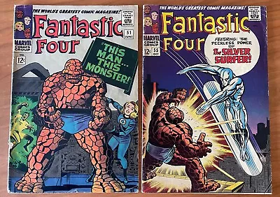 Buy Marvel Fantastic Four Silver Age Lot Of 2 (#51, #55) Silver Surfer • 75.16£