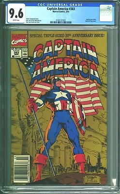 Buy Captain America #383 CGC 9.6 (1991) - Gold Ink Flag Cover - Jim Lee Cover • 55£