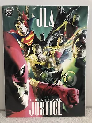 Buy JLA Liberty And Justice OVERSIZED ONE SHOT SIGNED ALEX ROSS 129/499 COA • 40£