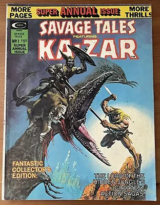Buy Savage Tales Featuring KA-ZAR! Annual #1 Summer 1975 Stan Lee Presents • 15.81£