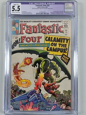 Buy Fantastic Four #35 Cgc 5.5 C1 1st Dragon Man Diablo Peter Park Prof X Jack Kirby • 76.41£