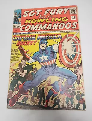 Buy Sgt. Fury Howling Commandos 13 Captain America 1964 Bucky 1st Meet Fury VG ~4.0 • 99.94£