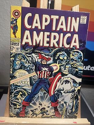 Buy Captain America 107 FN-VF -- 1st App. Of Dr. Faustus, Kirby 1968 • 40.78£