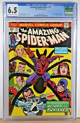 Buy Amazing Spider-Man #135 Marvel 8/74 Punisher 2nd Appearance CGC 6.5 CL47 • 127.70£