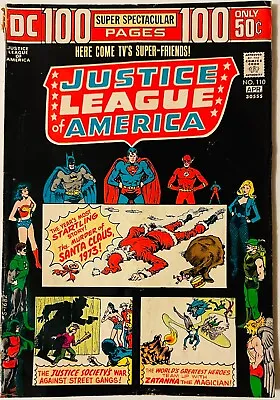 Buy DC~ Justice League Of America #110 VG/FN 5.0~ 1974~Who Murdered Santa Claus • 15.80£