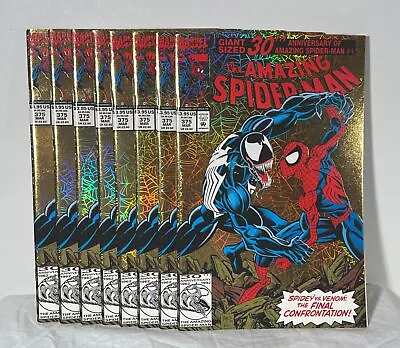 Buy Set Of 8 New Marvel Amazing Spider-man #375 Comic Book Raw Venom Gold Foil Cover • 119.92£
