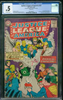 Buy Justice League America 21 CGC .5 1st Silver Age Hourman Doctor Fate JSA 8/1963 • 39.97£