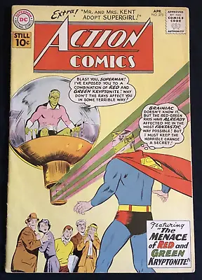 Buy April 1961 DC Action Comics #275 Superman KEY Debut Of Red/Green Kryptonite • 79.40£