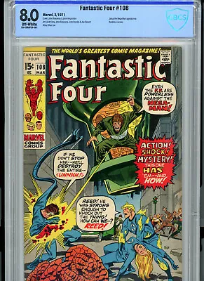 Buy Fantastic Four #108 (1971) Marvel CBCS 8.0 Off-White • 52.77£