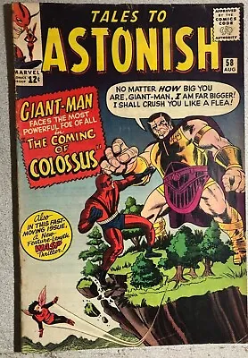 Buy TALES TO ASTONISH #58 (1964) Marvel Comics Giant Man Wasp Origin Colossus FINE- • 40.21£