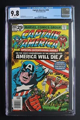 Buy Captain America #200 Vs ELITE 1976 Bi-Centennial SHEILD Falcon KIRBY CGC NMM 9.8 • 393.39£