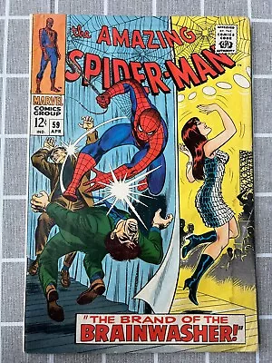 Buy The Amazing Spider Man #59 1st App. Of Brain Washer! VF- Condition Vintage  1968 • 96.38£
