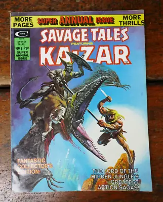 Buy SAVAGE TALES Featuring KA-ZAR #1 - Marvel Curtis 1974 SUPER ANNUAL ISSUE! FN/VF • 11.88£