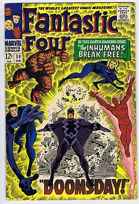 Buy Fantastic Four #59 Marvel 1967 '' Doomsday  !'' Inhumans Story • 95.94£
