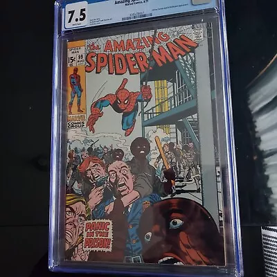 Buy Amazing Spider-Man #99 CGC 7.5 White Pages! 1971 Johnny Carson + Ed McMahon App • 103.26£