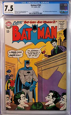 Buy 1964 Batman 163 CGC 7.5.  Joker Judge And Jury Cover. • 304.26£