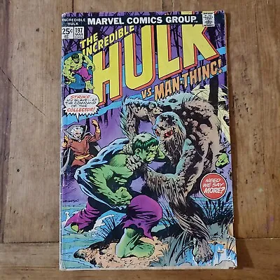 Buy The Incredible Hulk Vs. Man-Thing #197 Ft. The Collector Marvel Comics Low Grade • 8£
