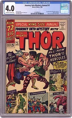 Buy Thor Journey Into Mystery #1 CGC 4.0 1965 1618496015 1st App. Hercules • 290.37£