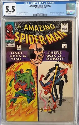 Buy 🕸amazing Spider-man #37 Cgc 5.5*1966 Marvel*1st Norman Osborn*stan Lee*white🕷 • 148.64£