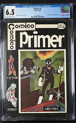 Buy Primer #2 CGC 6.5 (1982) 1st Grendel Matt Wagner OW/W Pages Comico FN+ • 386.34£