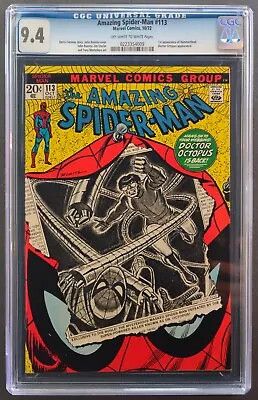 Buy Amazing Spider-man #113 Cgc 9.4 Marvel Comics 1972 - 1st Hammerhead + Dr Octopus • 394.09£