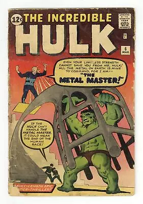 Buy Incredible Hulk #6 PR 0.5 RESTORED 1963 • 249.33£