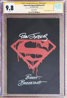 Buy SUPERMAN #75 CGC 9.8 DOUBLE SIGNED SPECIAL EDITION SDCC Black Foil Logo Variant • 129.95£